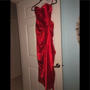 Red silk dress